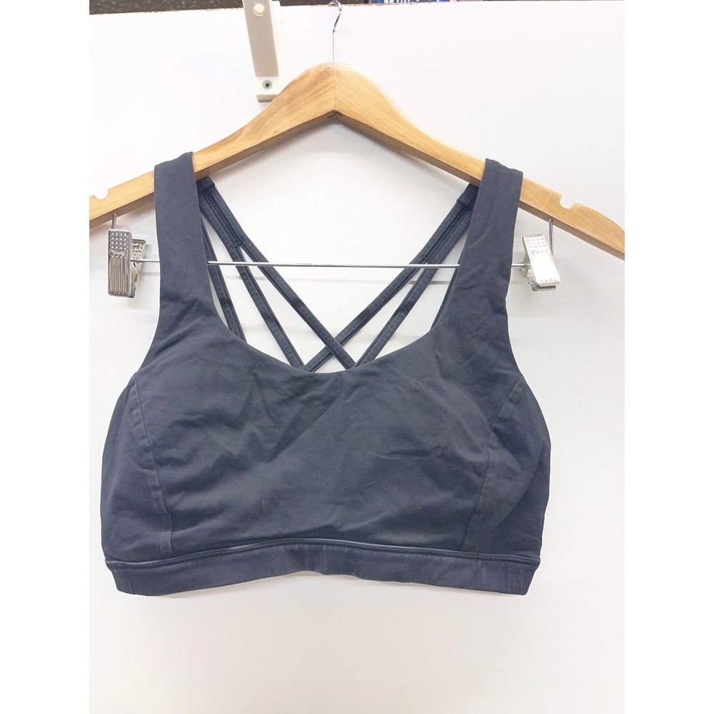 Lululemon Free To Be Serene Bra Black Strappy Yoga Sports Bra Size 6 LW2AJ5S